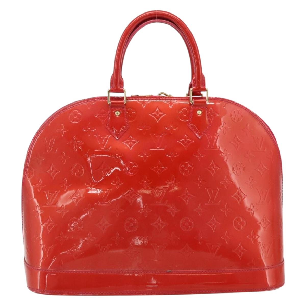 LOUIS VUITTON Monogram Vernis Alma GM Hand Bag Rose Pop M93625 LV Auth 179598