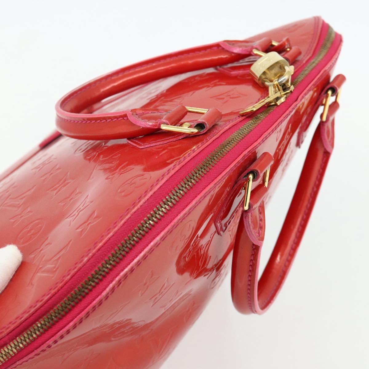 LOUIS VUITTON Monogram Vernis Alma GM Hand Bag Rose Pop M93625 LV Auth 179598