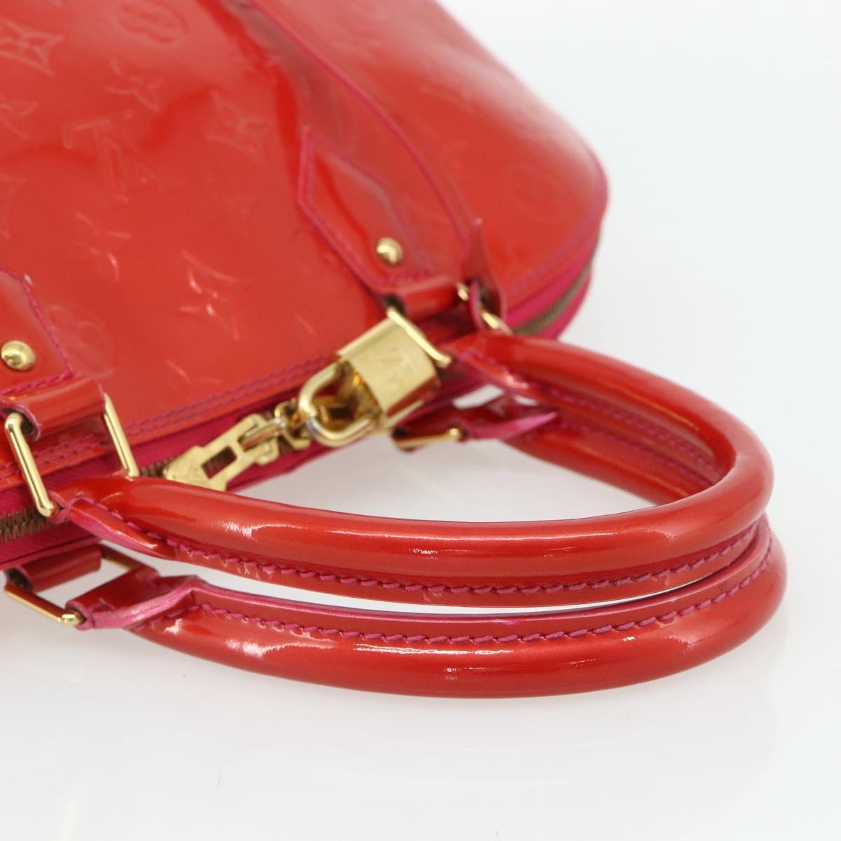 LOUIS VUITTON Monogram Vernis Alma GM Hand Bag Rose Pop M93625 LV Auth 179598