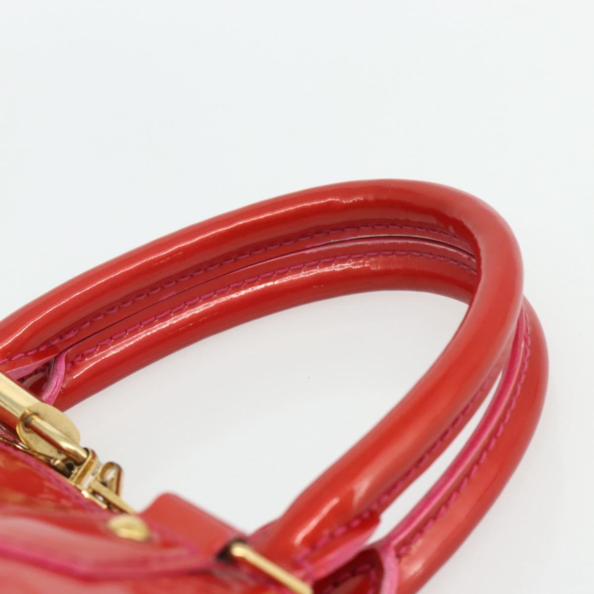 LOUIS VUITTON Monogram Vernis Alma GM Hand Bag Rose Pop M93625 LV Auth 179598