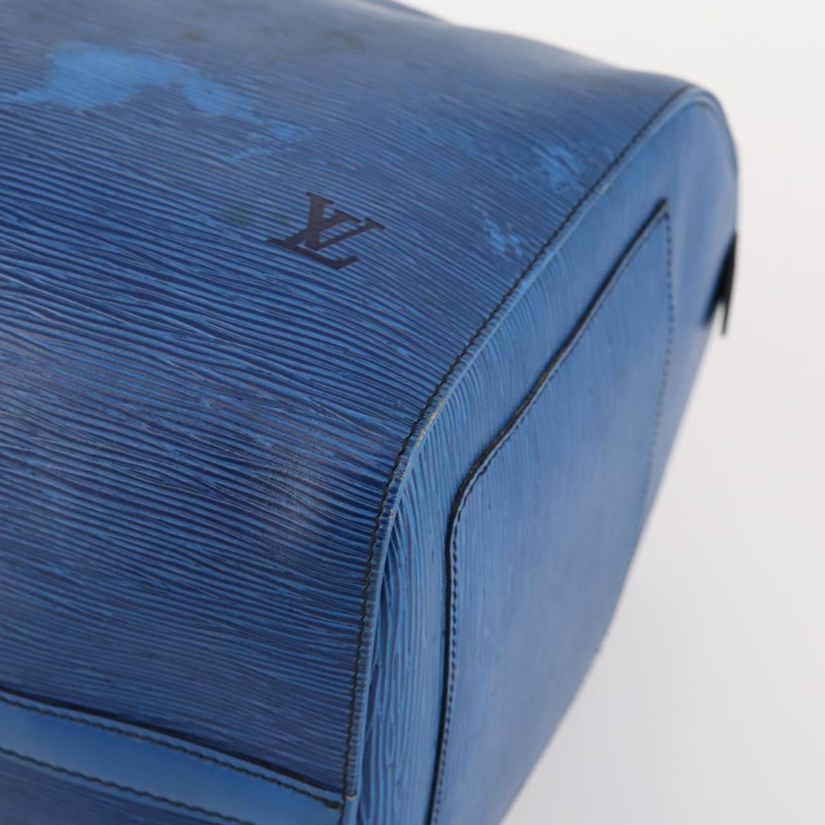 LOUIS VUITTON Epi Keepall 50 Boston Bag Blue M42965 LV Auth 179600