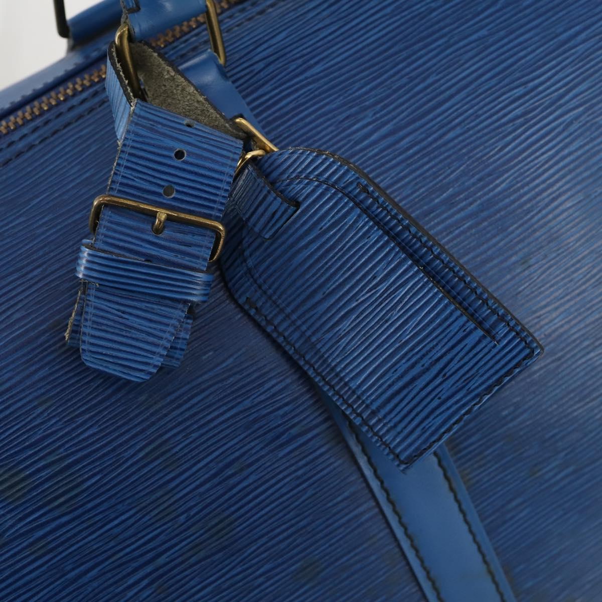 LOUIS VUITTON Epi Keepall 50 Boston Bag Blue M42965 LV Auth 179600