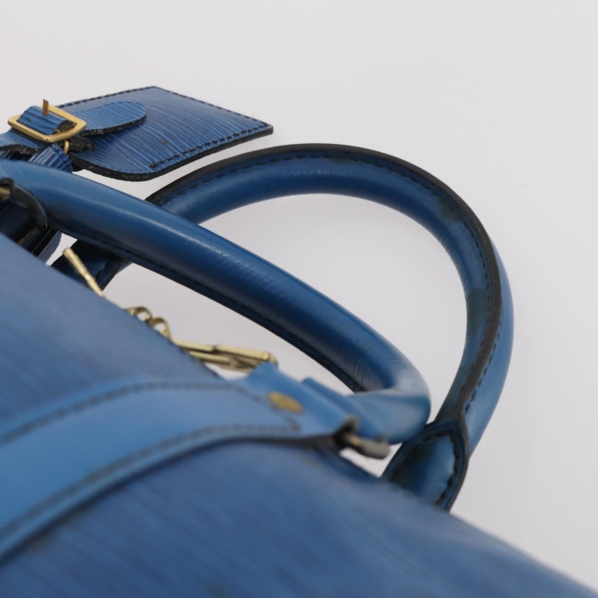 LOUIS VUITTON Epi Keepall 50 Boston Bag Blue M42965 LV Auth 179600