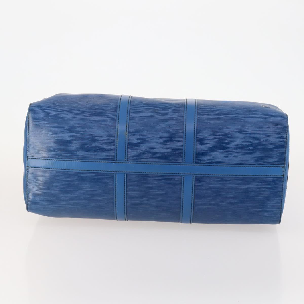 LOUIS VUITTON Epi Keepall 50 Boston Bag Blue M42965 LV Auth 179600