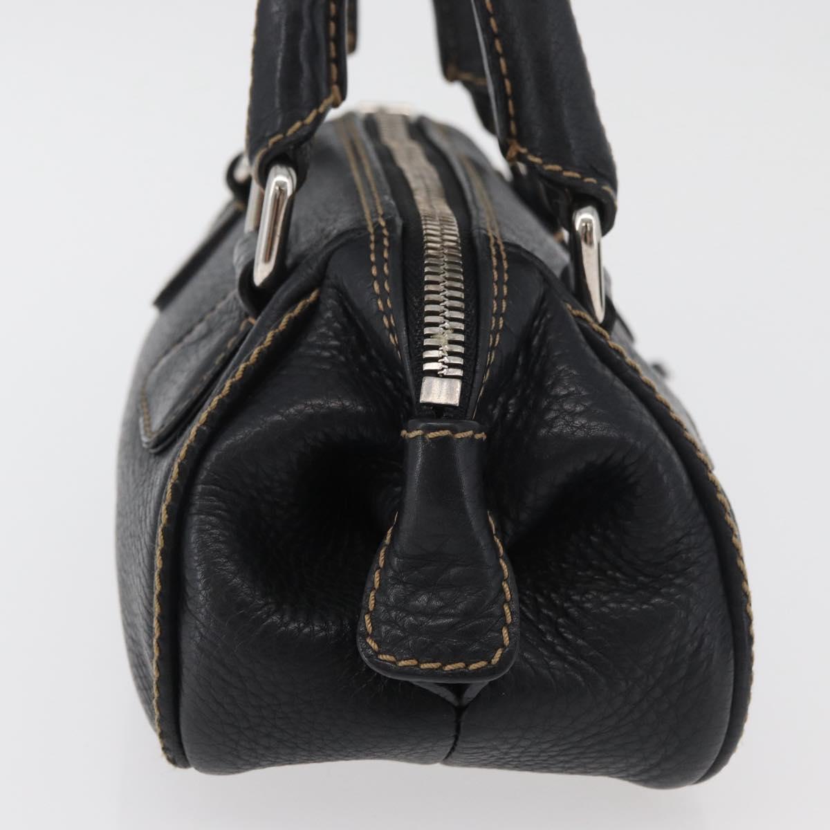 CHANEL Hand Bag Leather Black Silver CC Auth 179606SAV