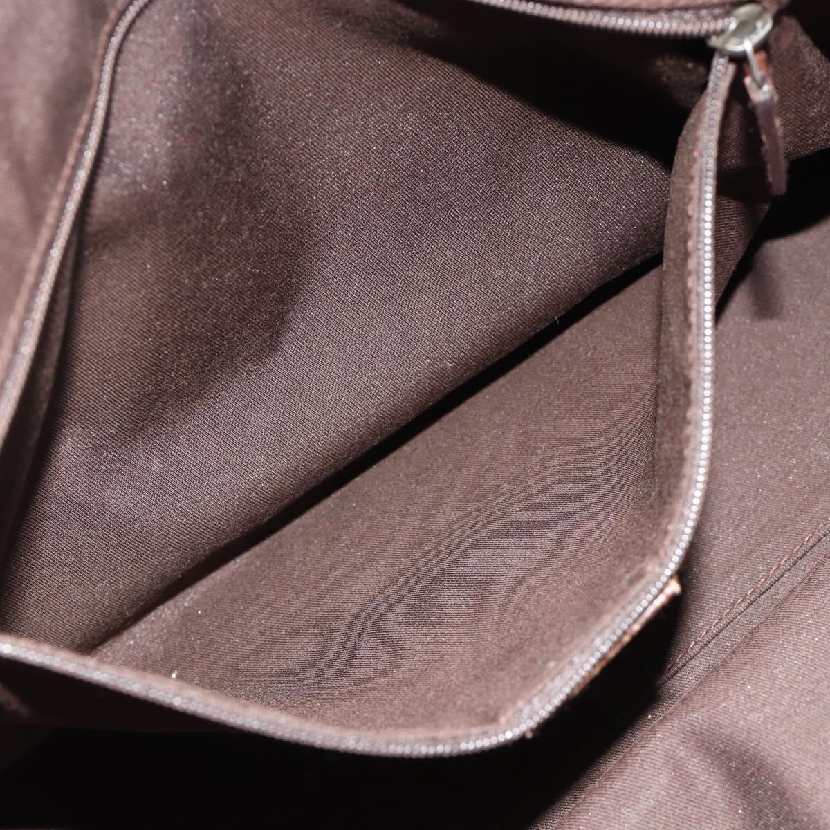 GUCCI GG Canvas Web Sherry Line Hand Bag Beige Silver 145758 Auth 179610