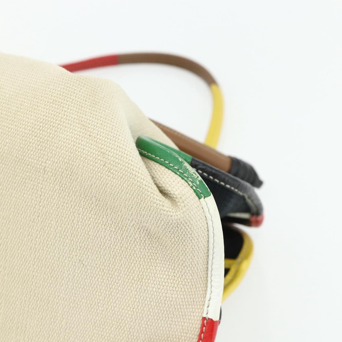 BOTTEGA VENETA Shoulder Bag Canvas Multicolor Silver Auth 179627A