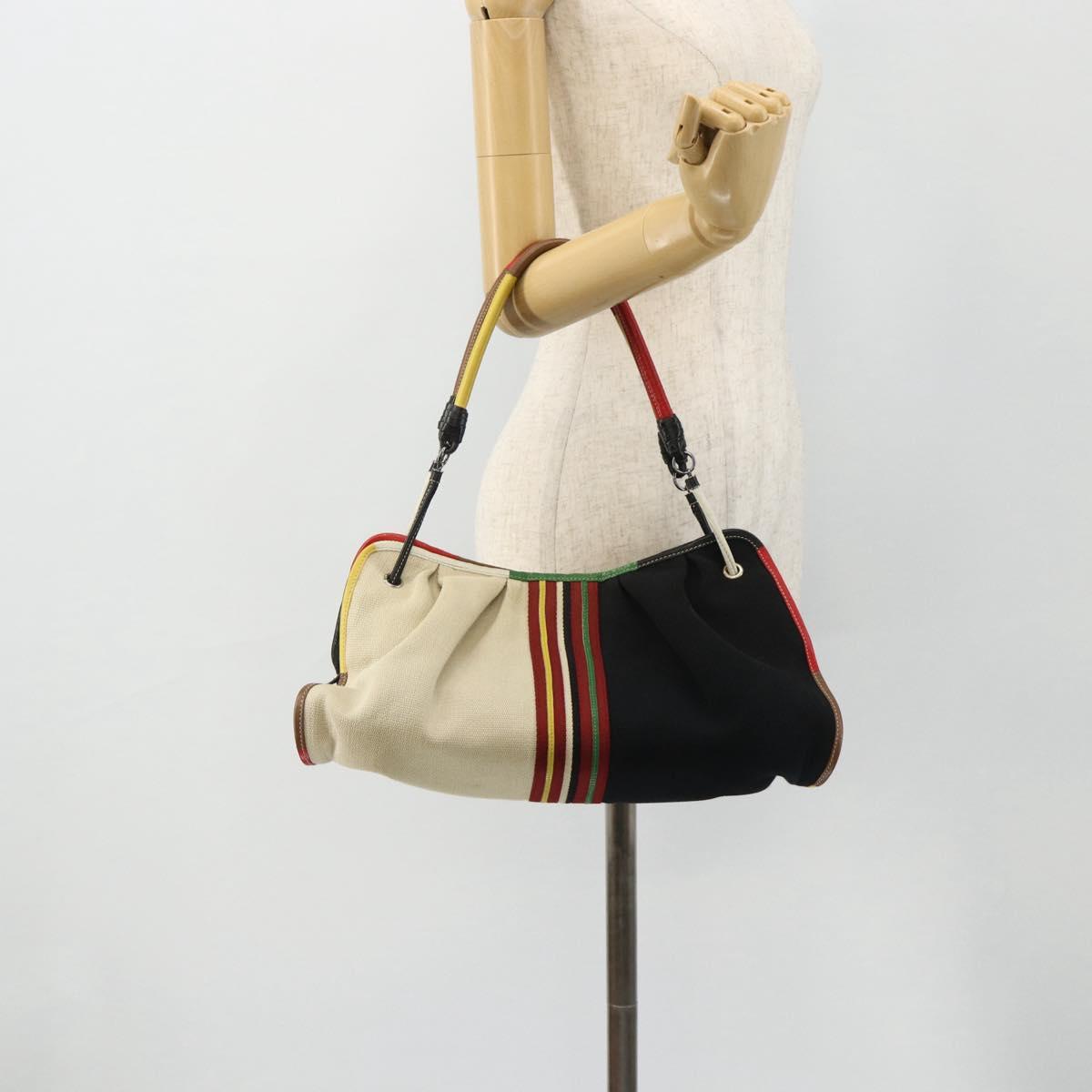 BOTTEGA VENETA Shoulder Bag Canvas Multicolor Silver Auth 179627A