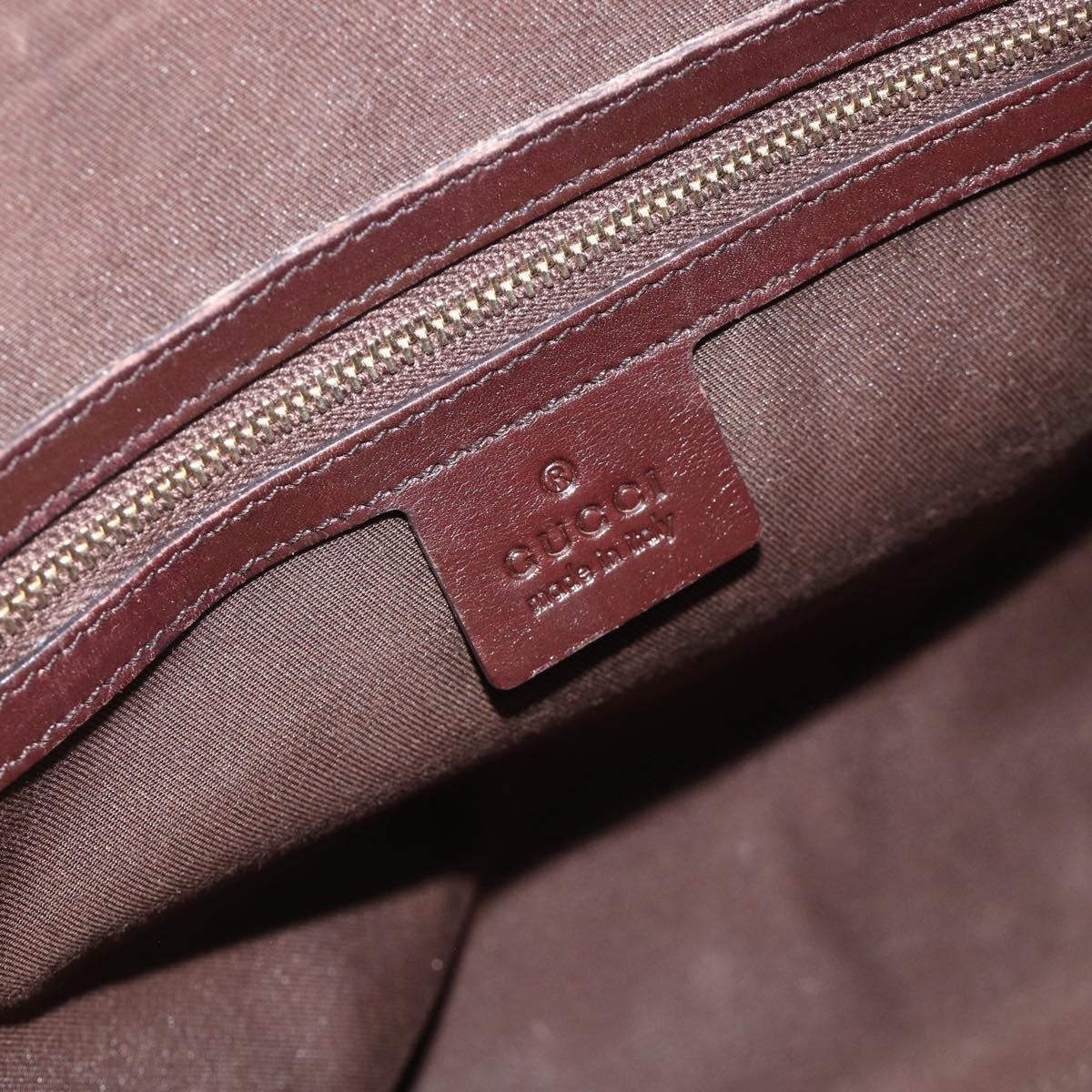GUCCI GG Canvas Guccissima Hand Bag Leather Dark Brown Gold 145784 Auth 179628