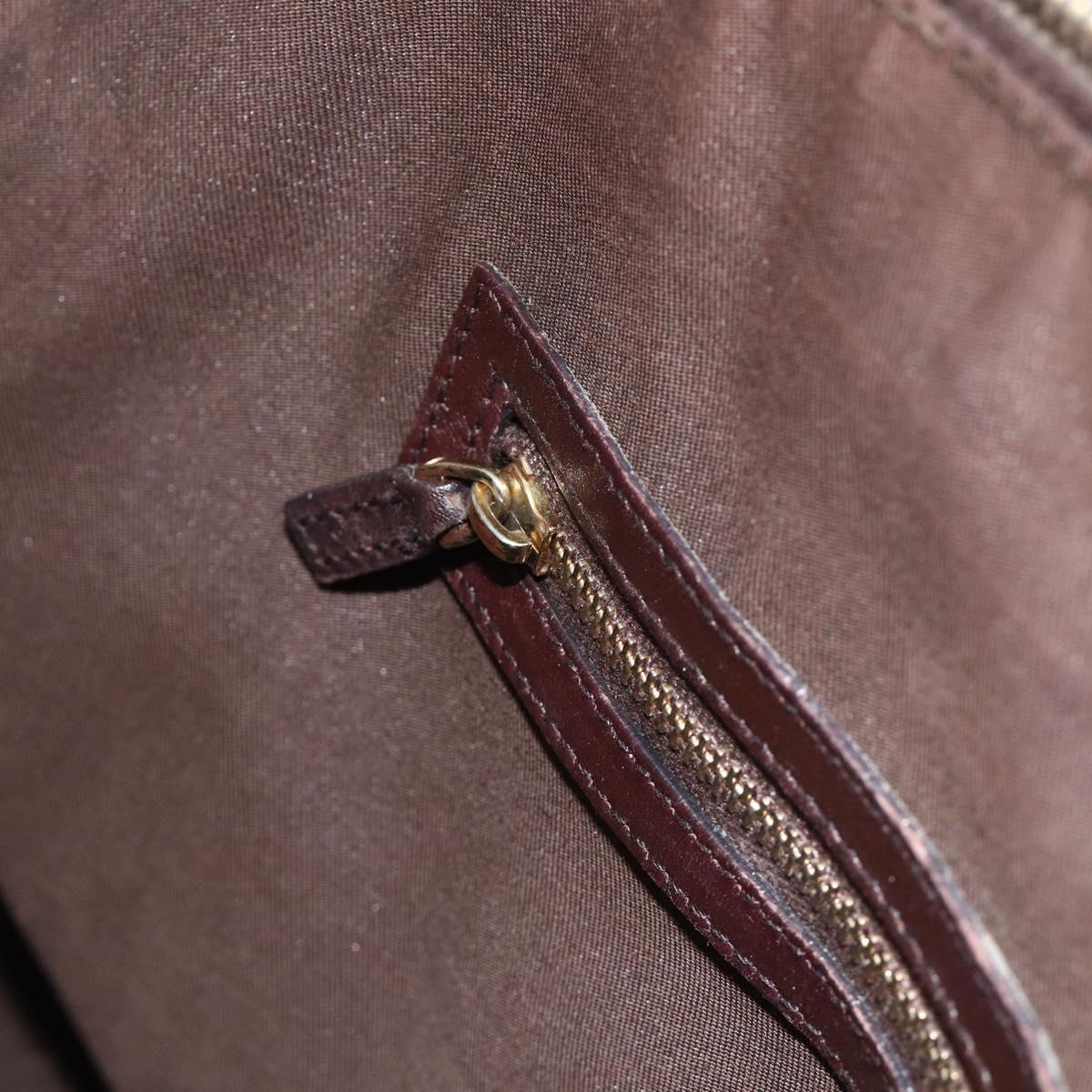GUCCI GG Canvas Guccissima Hand Bag Leather Dark Brown Gold 145784 Auth 179628