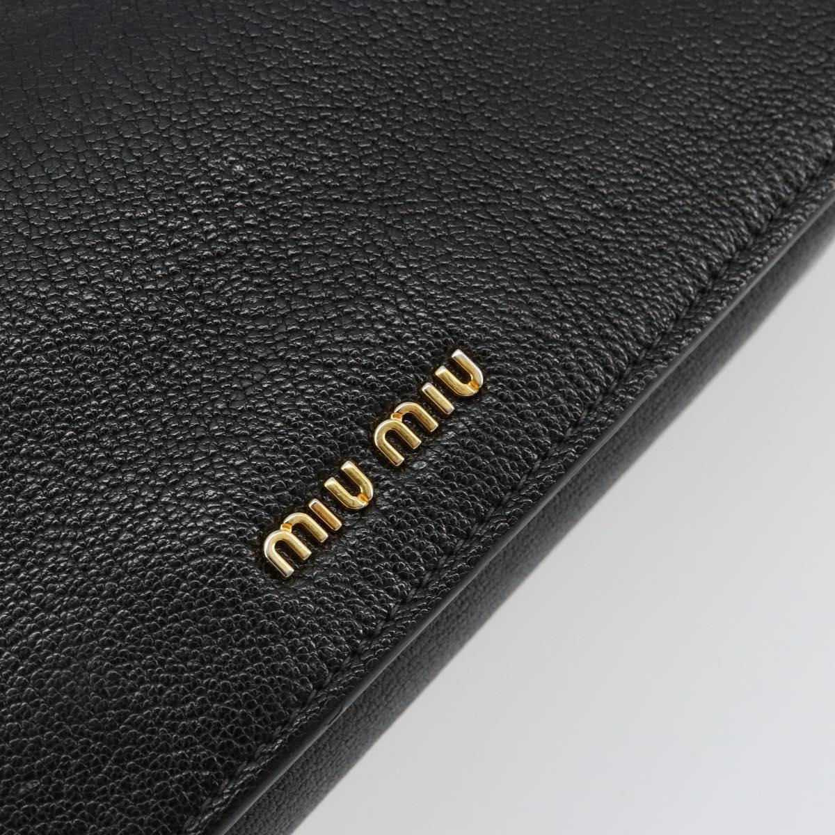 Miu Miu Shoulder Bag Leather Black Gold Auth 179629A