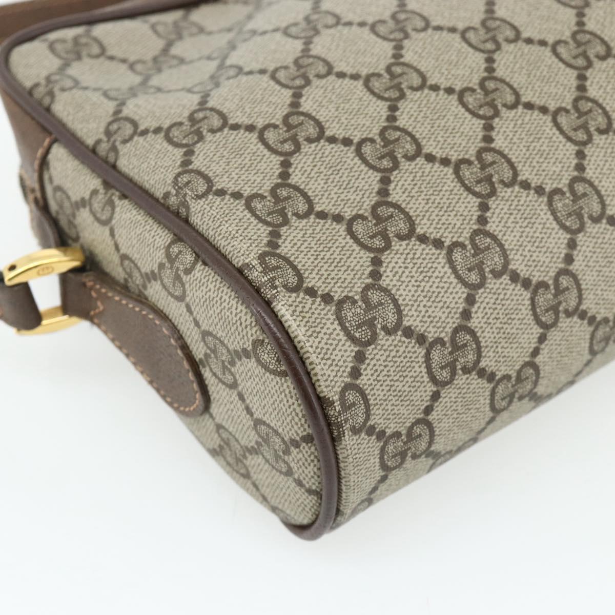 GUCCI GG Supreme Web Sherry Line Bag PVC Beige Gold 119 02 087 Auth 179638