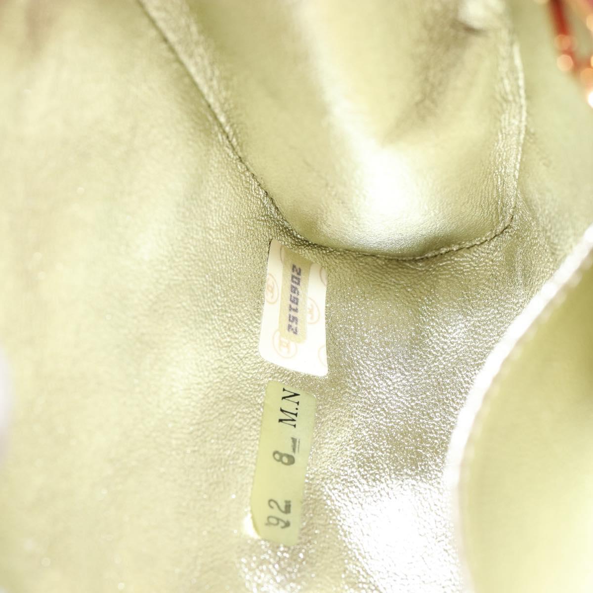 CHANEL Matelasse Chain Shoulder Bag Satin Gold Pink CC Auth 179642A