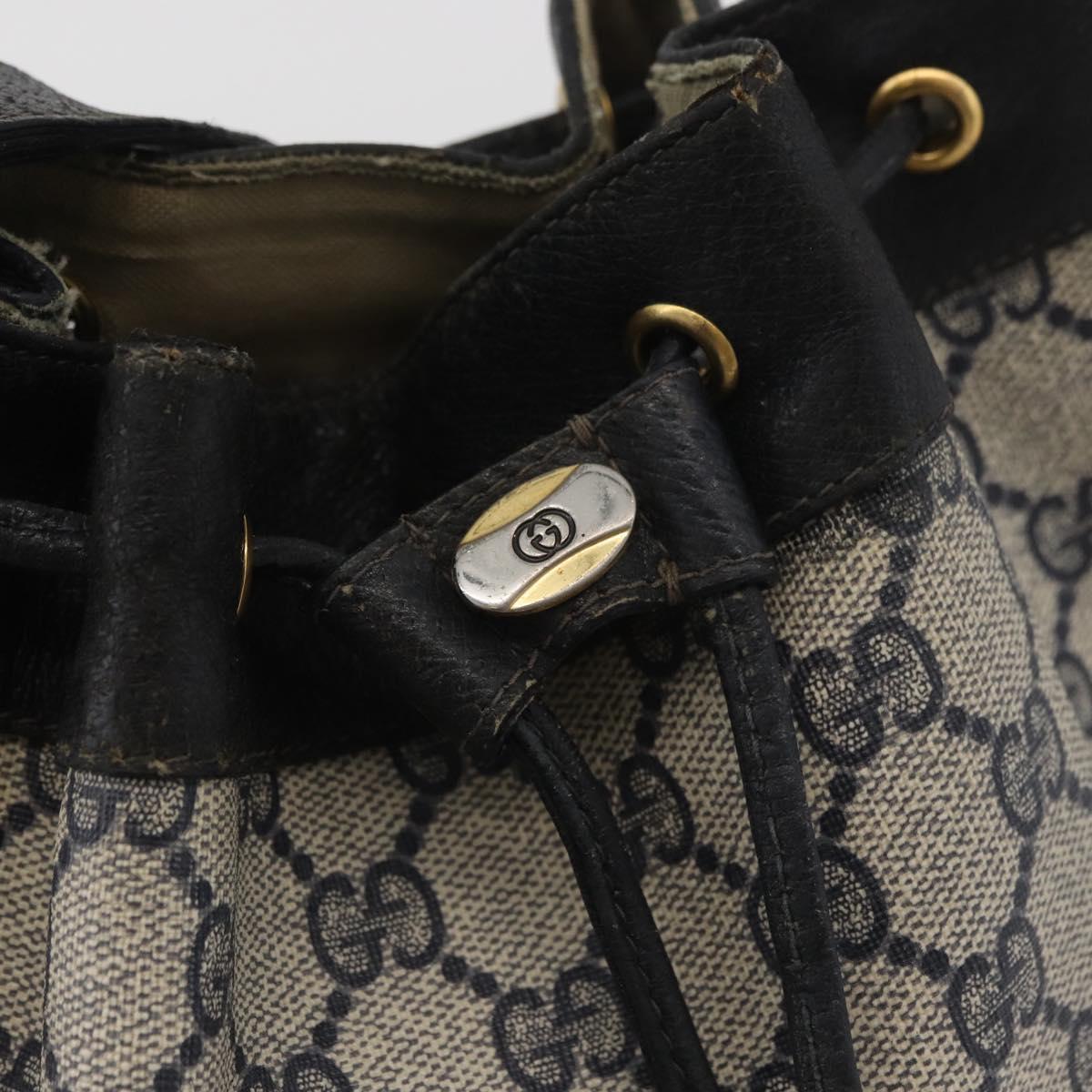 GUCCI GG Supreme Sherry Line Bag PVC Navy Gold Red 41 02 034 Auth 179646