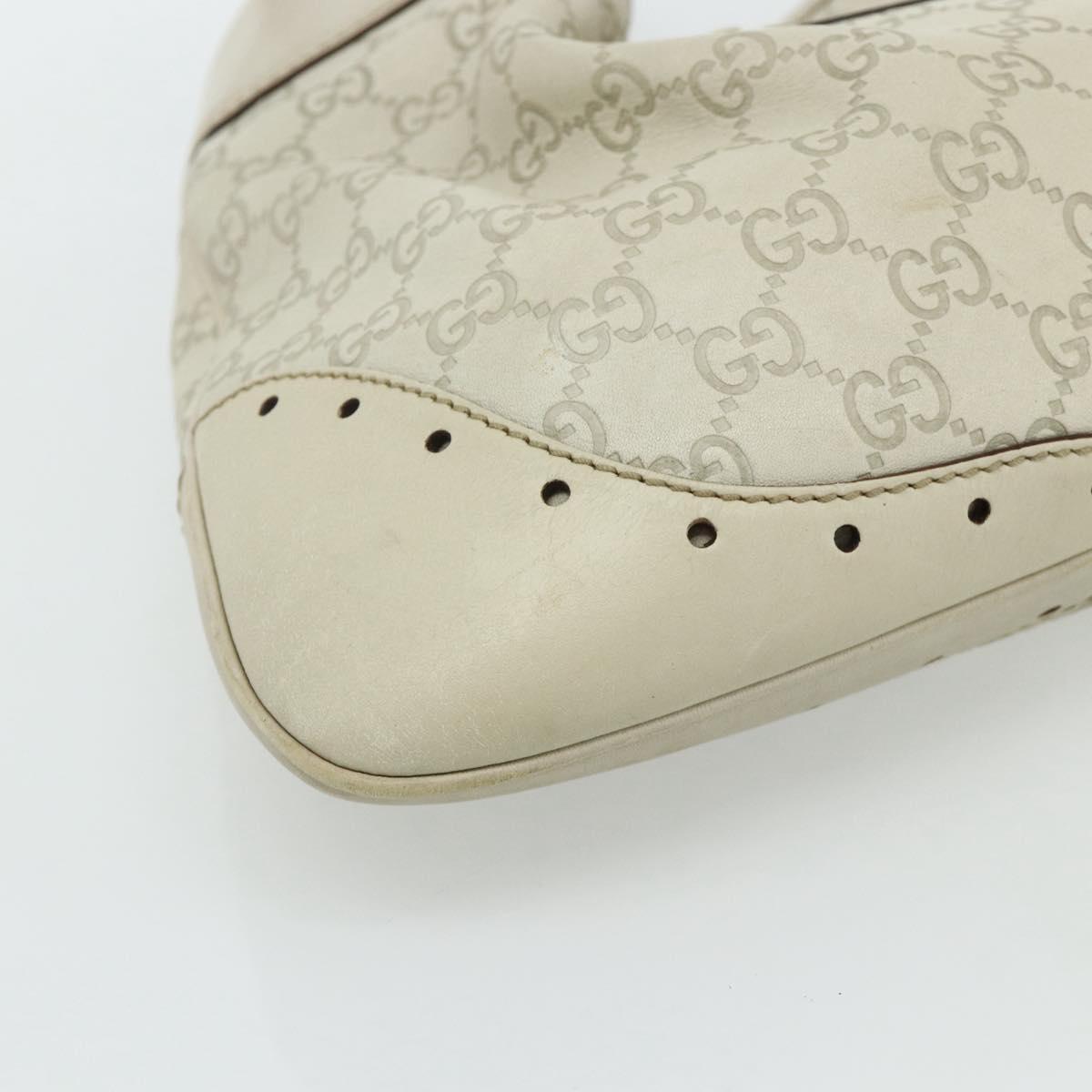 GUCCI GG Canvas Guccissima Shoulder Bag Leather Ivory Gold 145781 Auth 179647