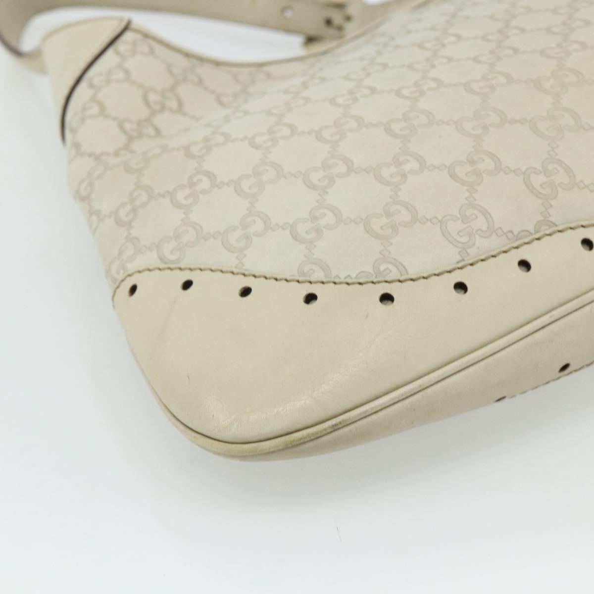 GUCCI GG Canvas Guccissima Shoulder Bag Leather Ivory Gold 145781 Auth 179647