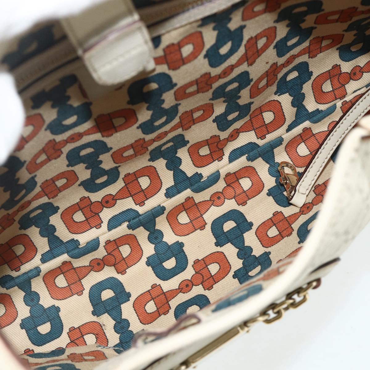 GUCCI GG Canvas Guccissima Shoulder Bag Leather Ivory Gold 145781 Auth 179647
