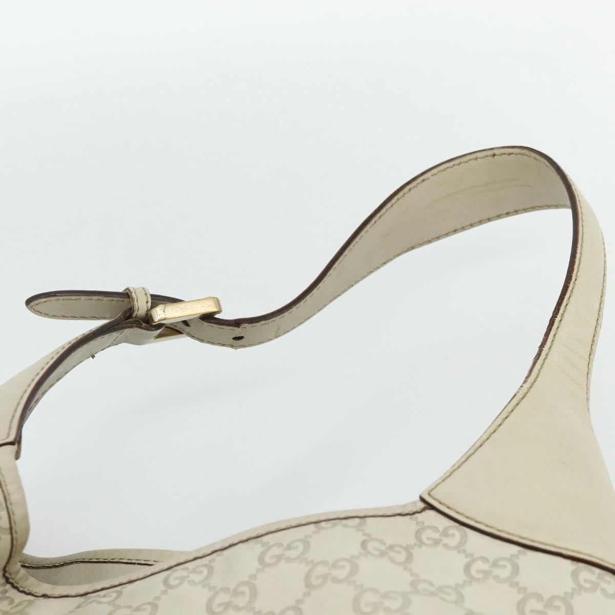 GUCCI GG Canvas Guccissima Shoulder Bag Leather Ivory Gold 145781 Auth 179647