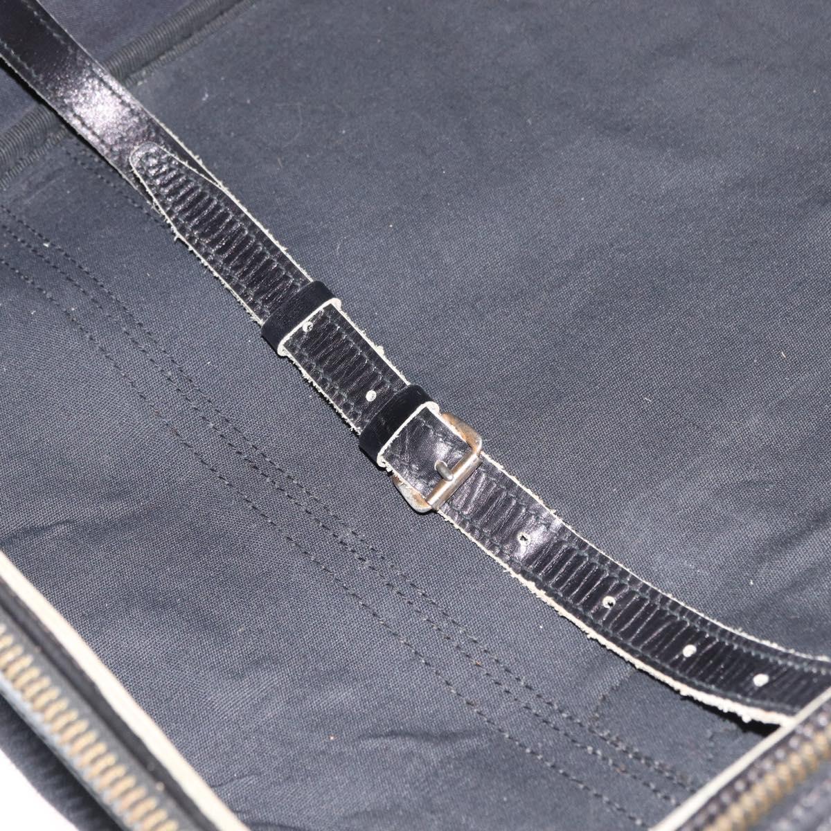 GUCCI GG Canvas Web Sherry Line Suitcase Black Gold Auth 179648