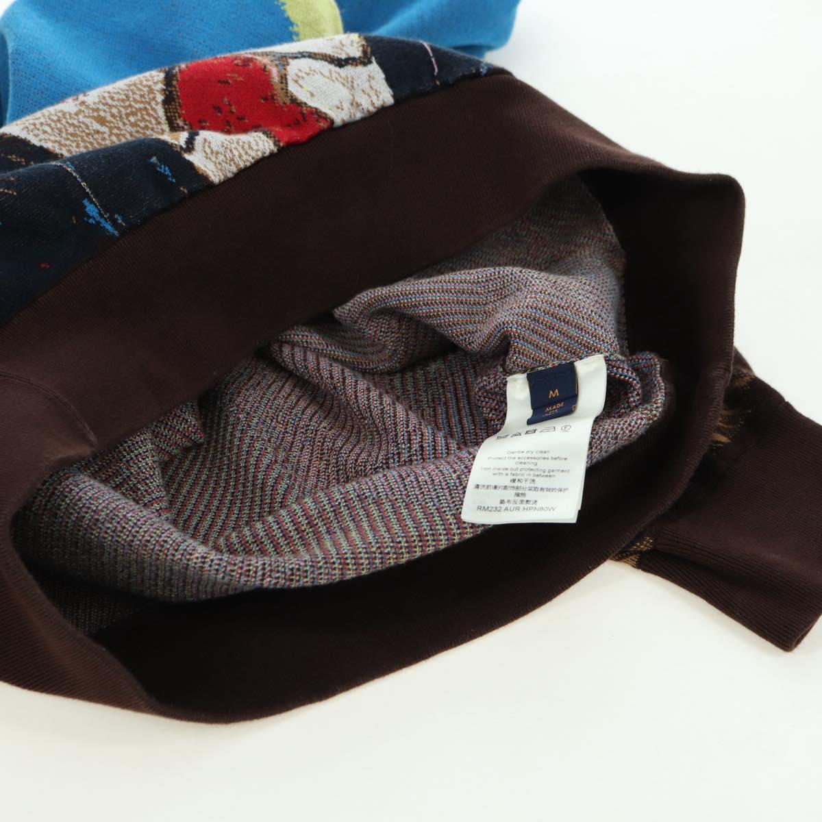 LOUIS VUITTON Knitted Hoodie Cotton Blue LV Auth 179652M