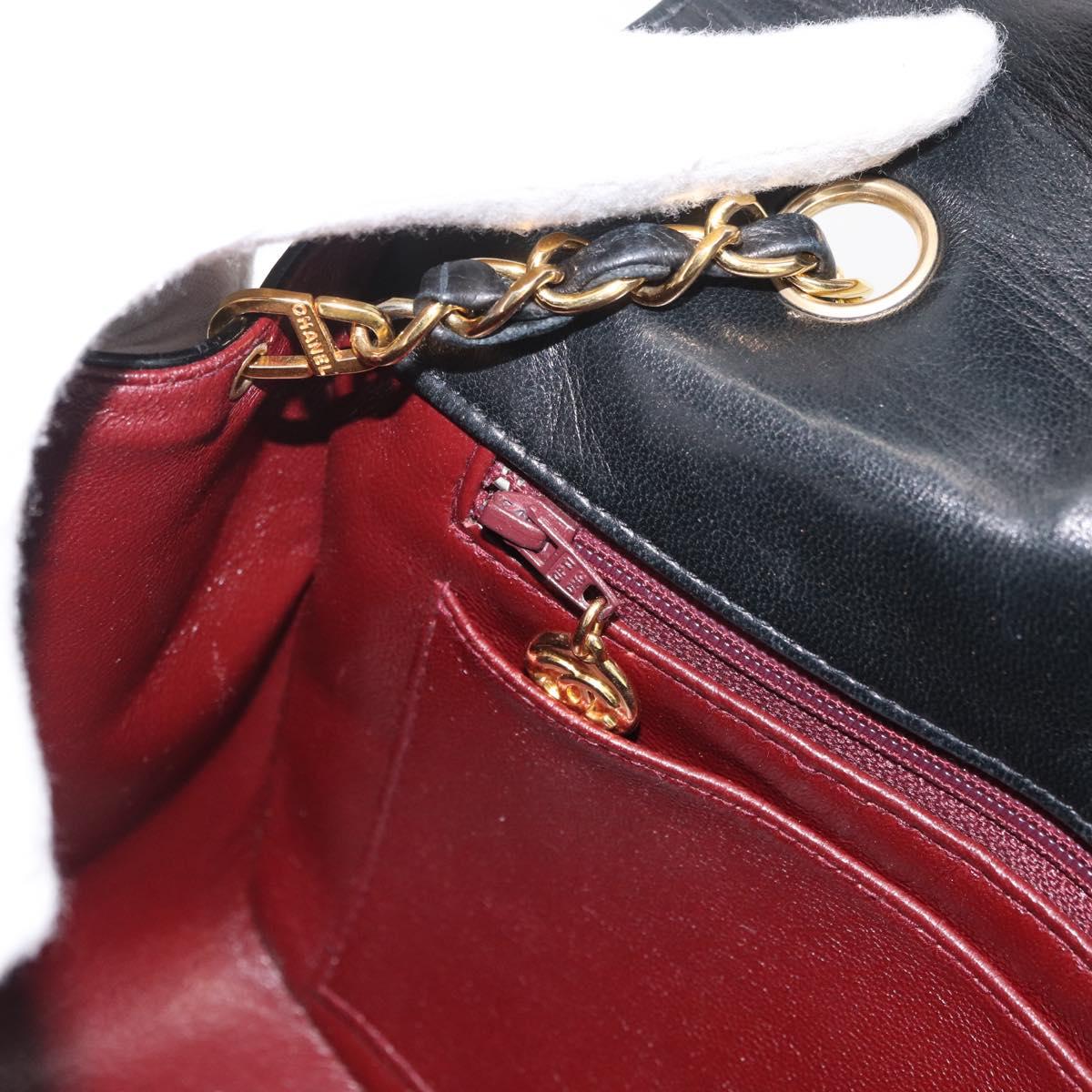 CHANEL Matelasse Chain Shoulder Bag Patent Leather Black Gold CC Auth 179684A