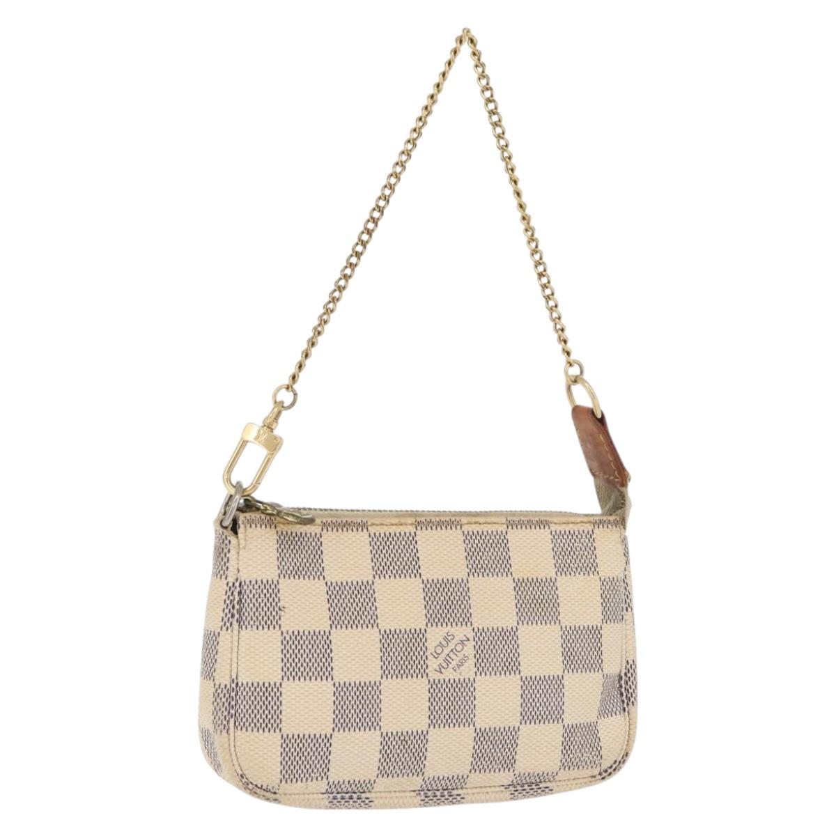 LOUIS VUITTON Damier Azur Mini Pochette Accessoires Pouch N63005 LV Auth 179688