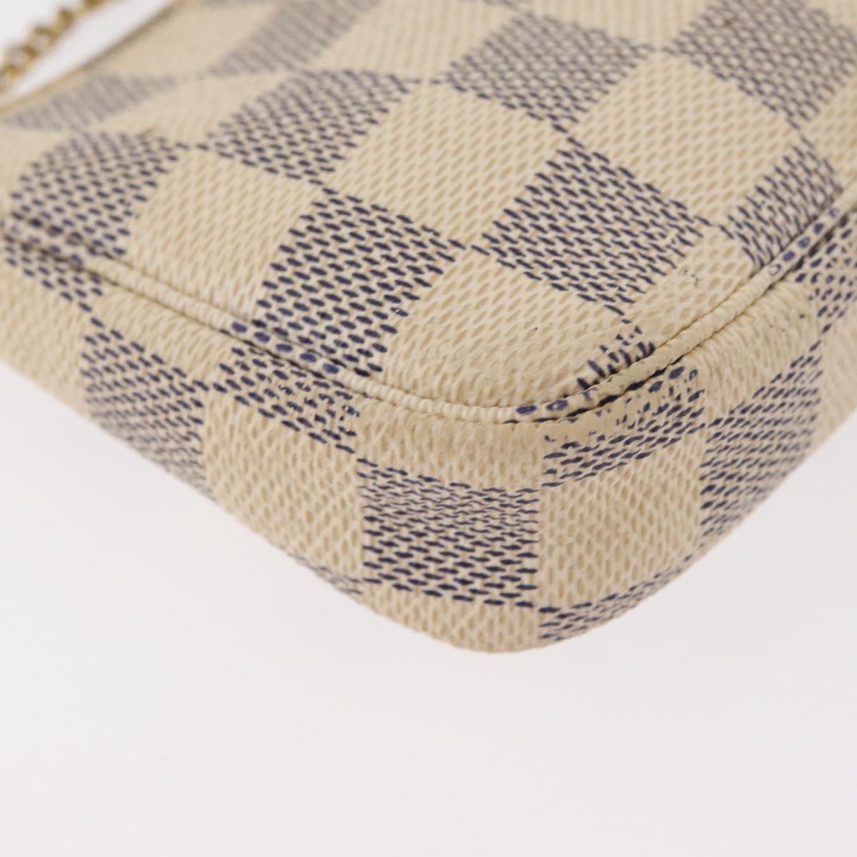 LOUIS VUITTON Damier Azur Mini Pochette Accessoires Pouch N63005 LV Auth 179688