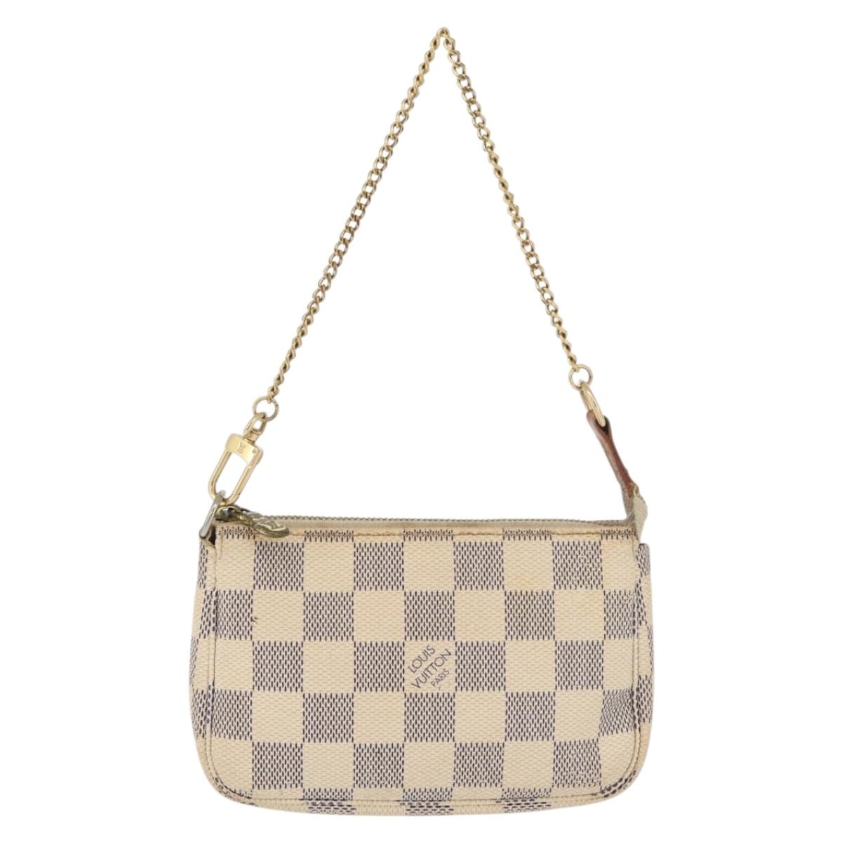 LOUIS VUITTON Damier Azur Mini Pochette Accessoires Pouch N63005 LV Auth 179688