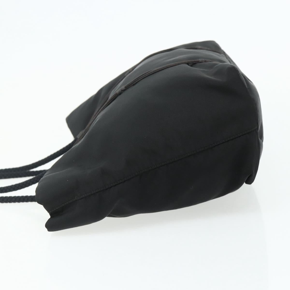 PRADA Hand Bag Nylon Black Silver Auth 179699A