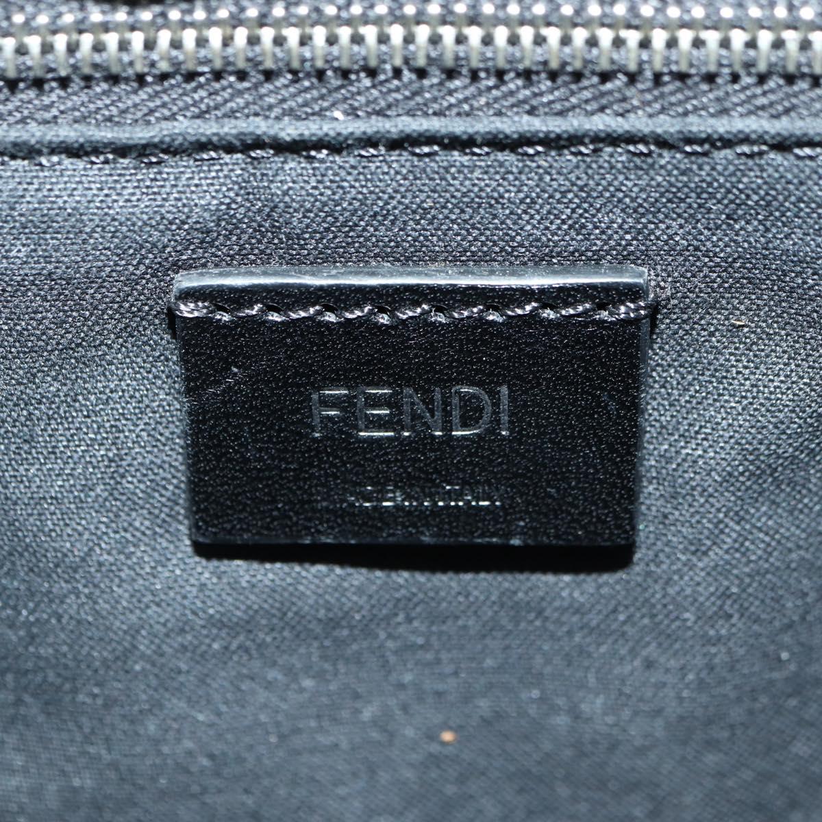 FENDI Zucca Canvas Bucket Slim Shoulder Bag Black Brown Auth 179706V