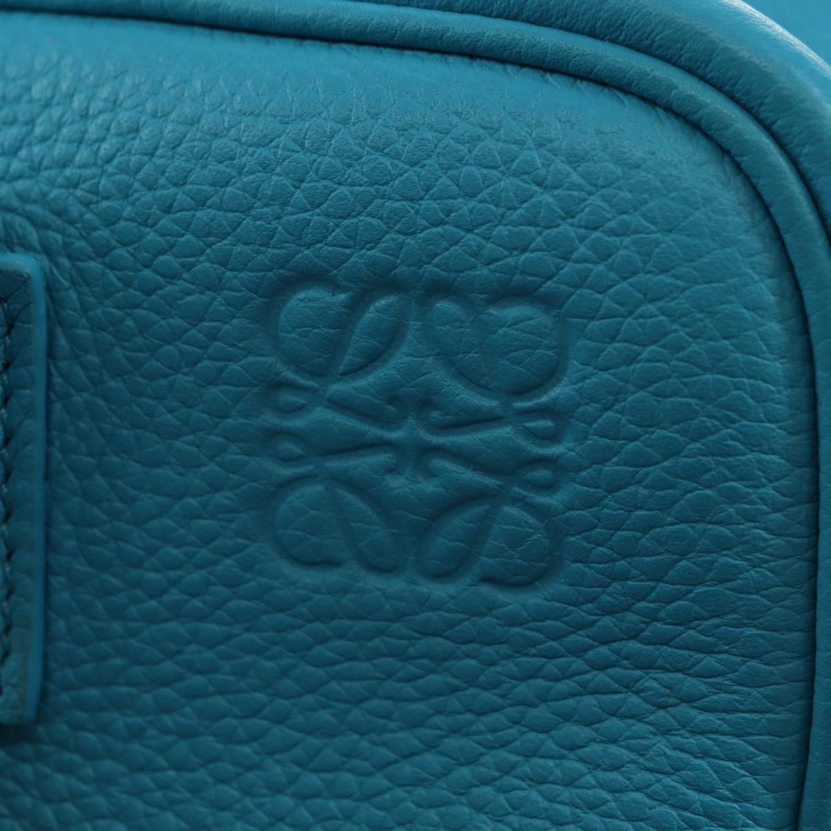 LOEWE Amazonas 23 Hand Bag Leather 2way Light Blue Gold Auth 179711V