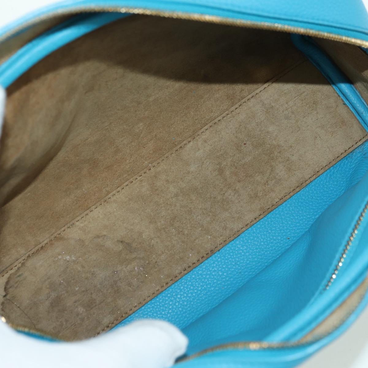 LOEWE Amazonas 23 Hand Bag Leather 2way Light Blue Gold Auth 179711V