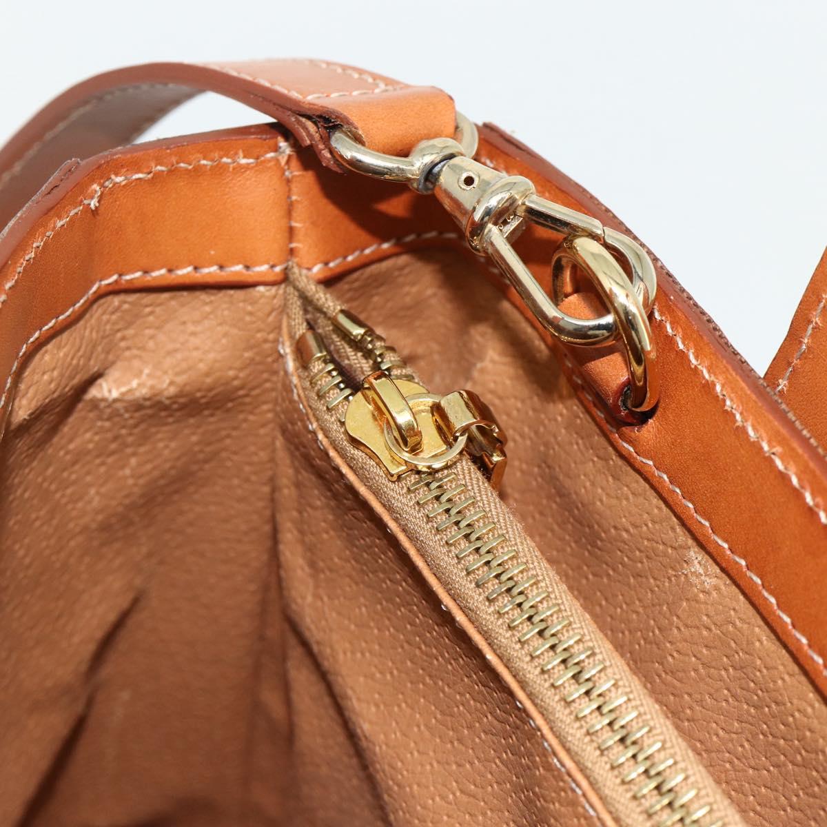 CELINE Macadam Canvas Hand Bag PVC Leather 2way Brown Gold Auth 179713A