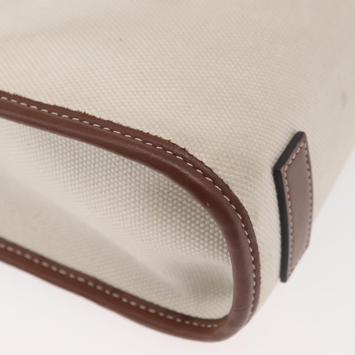 BURBERRY Hand Bag Canvas 2way Beige Gold Auth 179719A