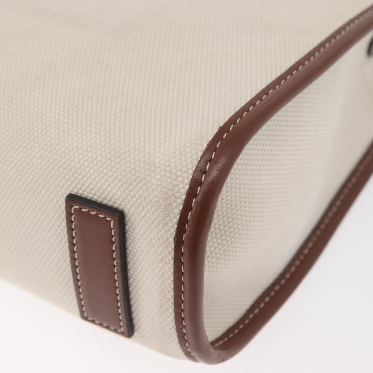 BURBERRY Hand Bag Canvas 2way Beige Gold Auth 179719A