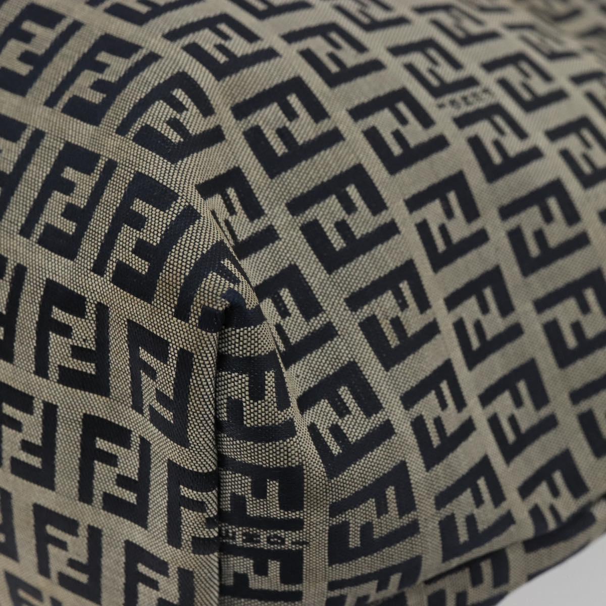 FENDI Zucchino Canvas Tote Bag Navy Auth 179732V