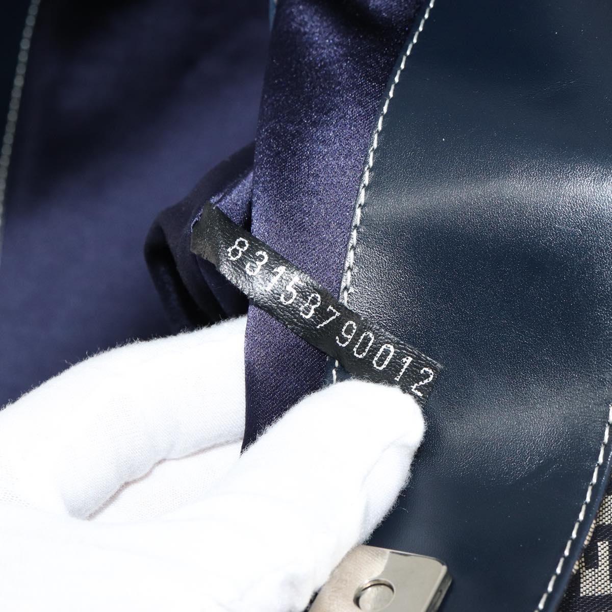 FENDI Zucchino Canvas Tote Bag Navy Auth 179732V