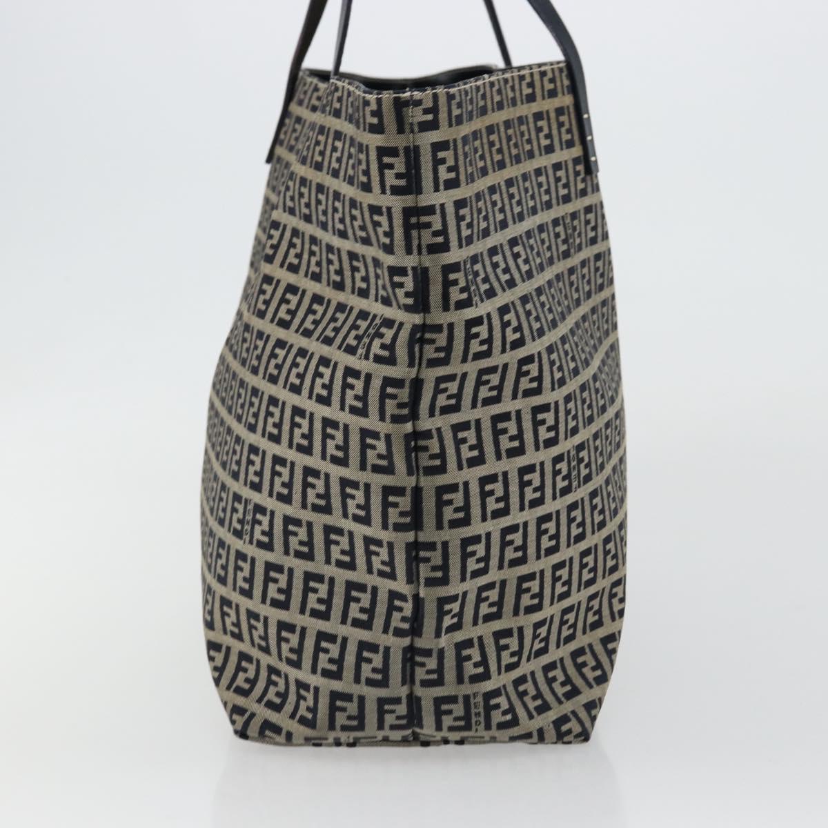 FENDI Zucchino Canvas Tote Bag Navy Auth 179732V