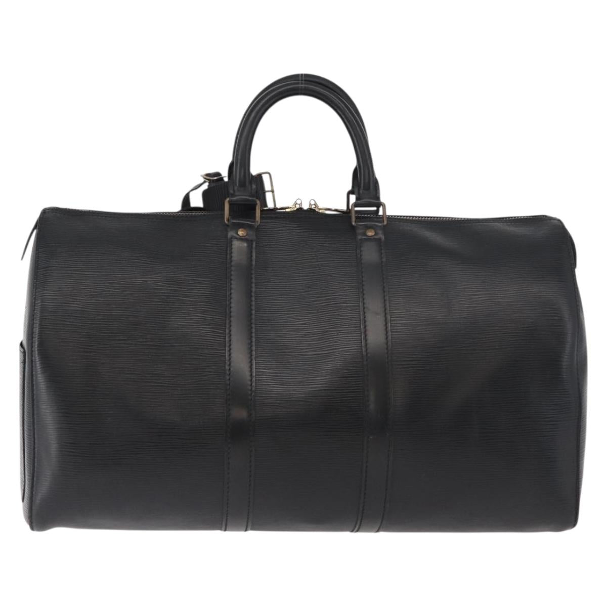LOUIS VUITTON Epi Keepall 45 Boston Bag Black M42972 LV Auth 179739A
