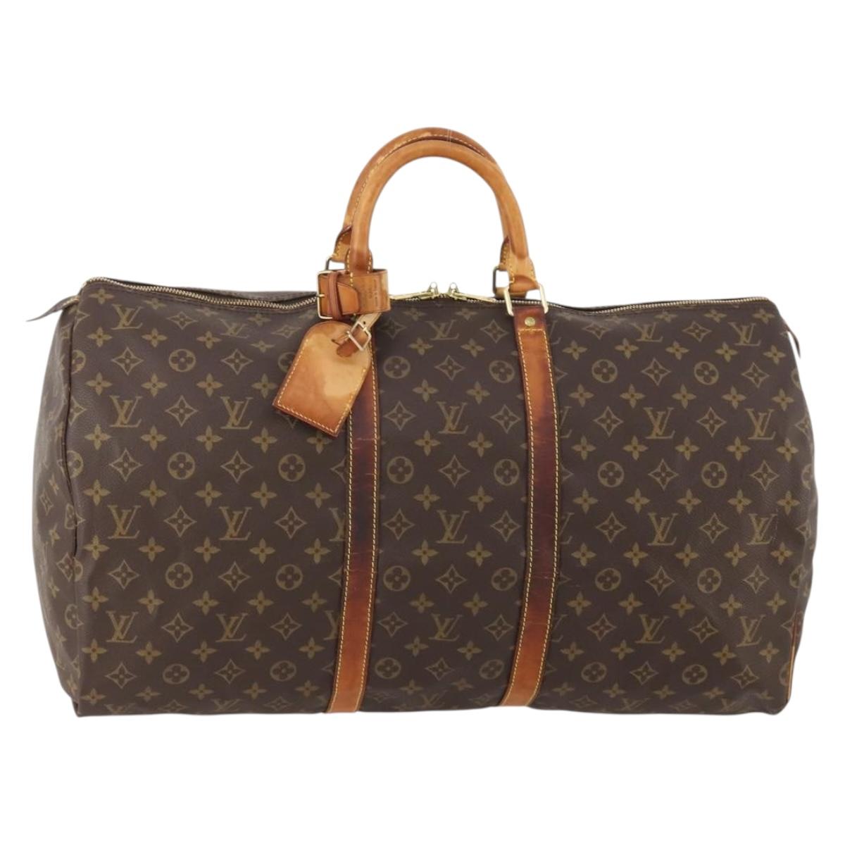 LOUIS VUITTON Monogram Keepall 55 Boston Bag M41424 LV Auth 179742