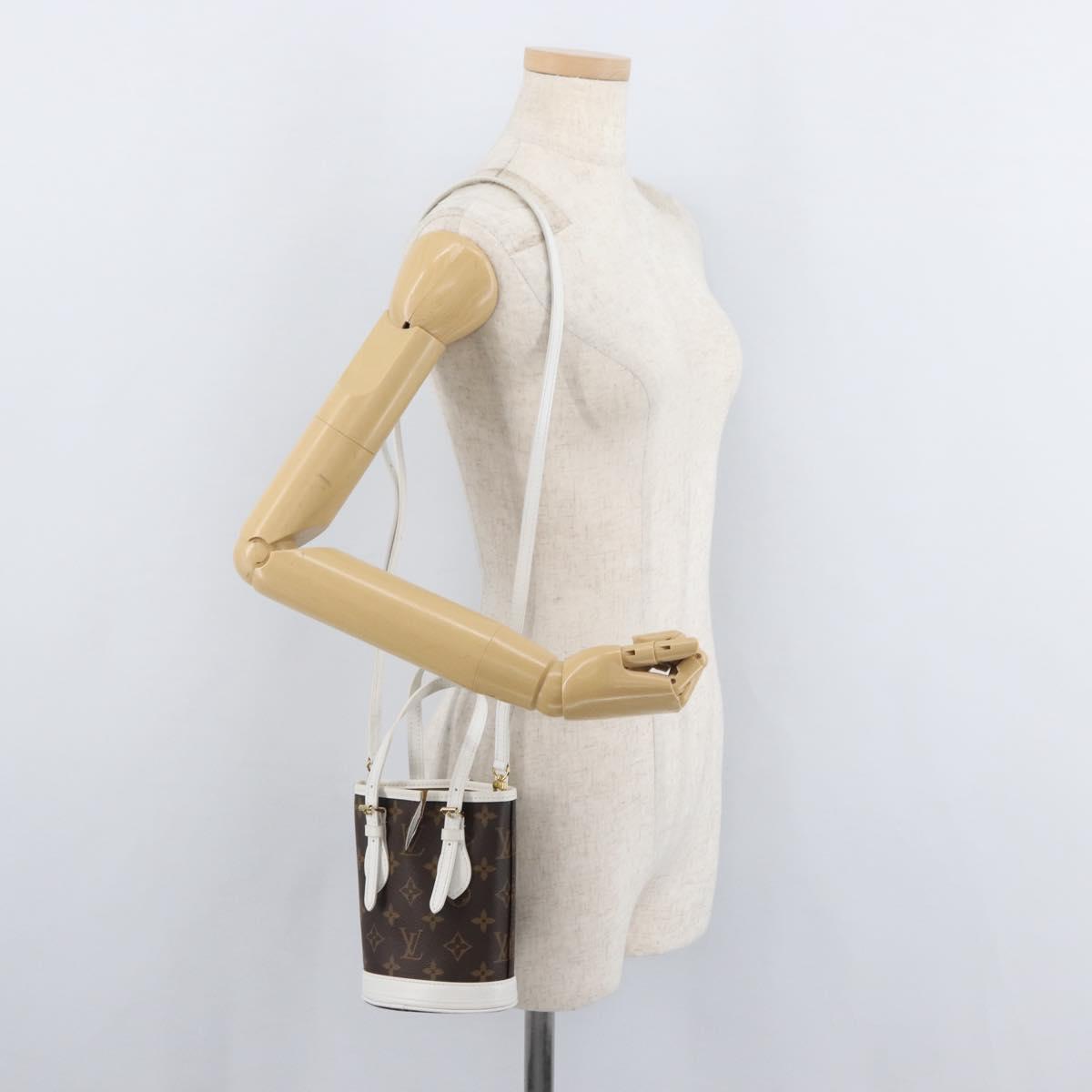 LOUIS VUITTON Monogram Nano Bucket Shoulder Bag M81489 LV Auth 179745