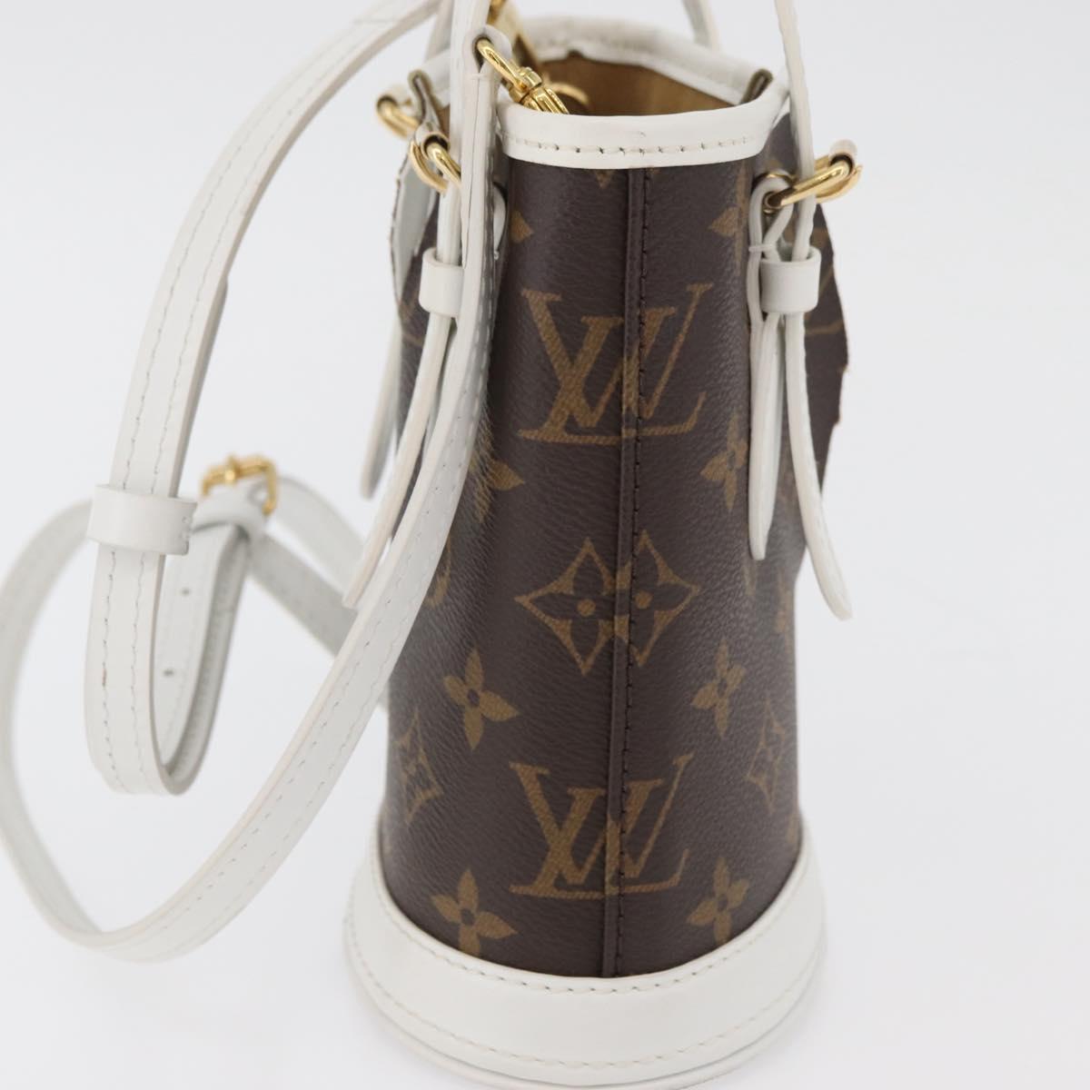 LOUIS VUITTON Monogram Nano Bucket Shoulder Bag M81489 LV Auth 179745