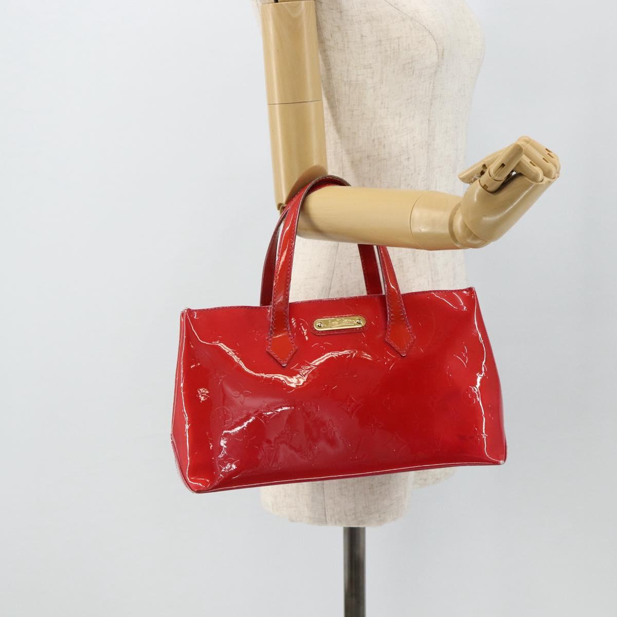 LOUIS VUITTON Monogram Vernis Wilshire PM Hand Bag Rose Pop M93643 Auth 179756