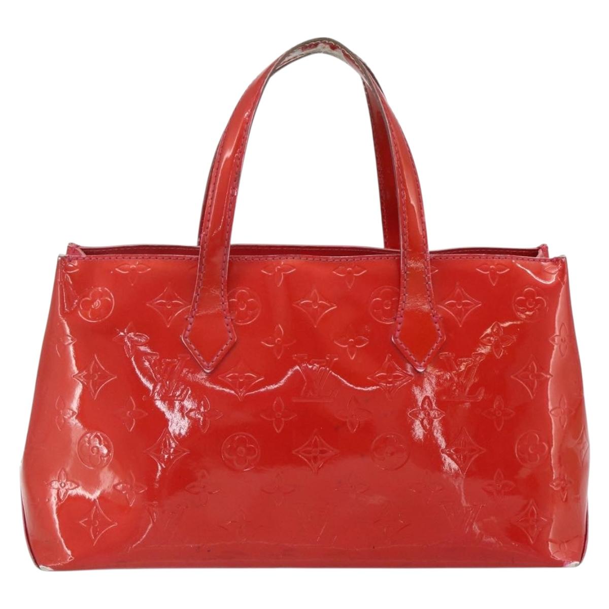 LOUIS VUITTON Monogram Vernis Wilshire PM Hand Bag Rose Pop M93643 Auth 179756