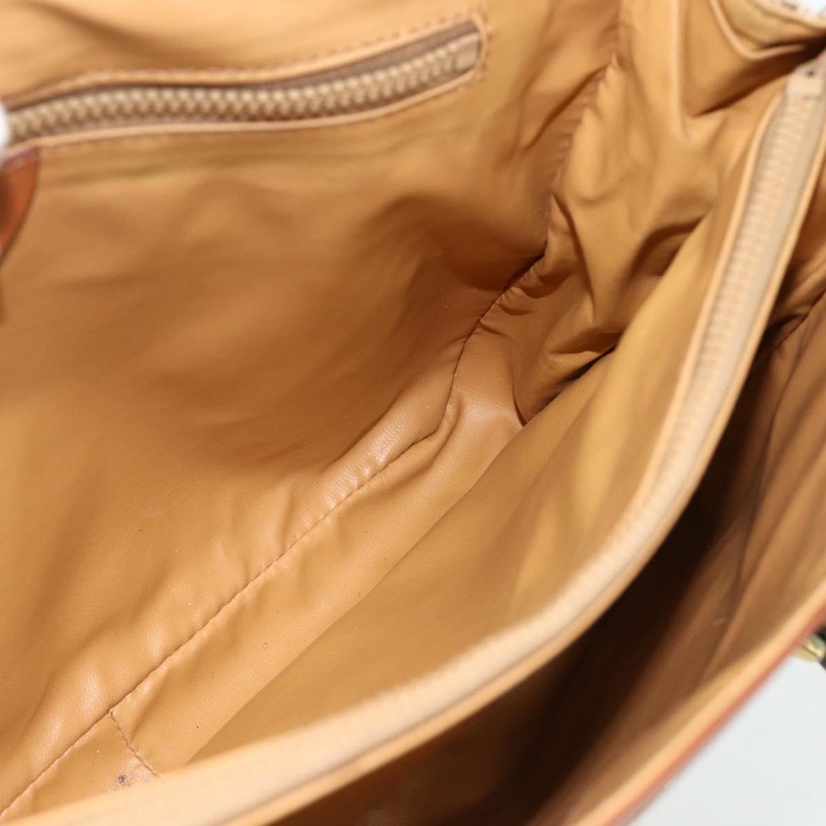 CELINE Macadam Canvas Hand Bag PVC Beige Gold Auth 179761