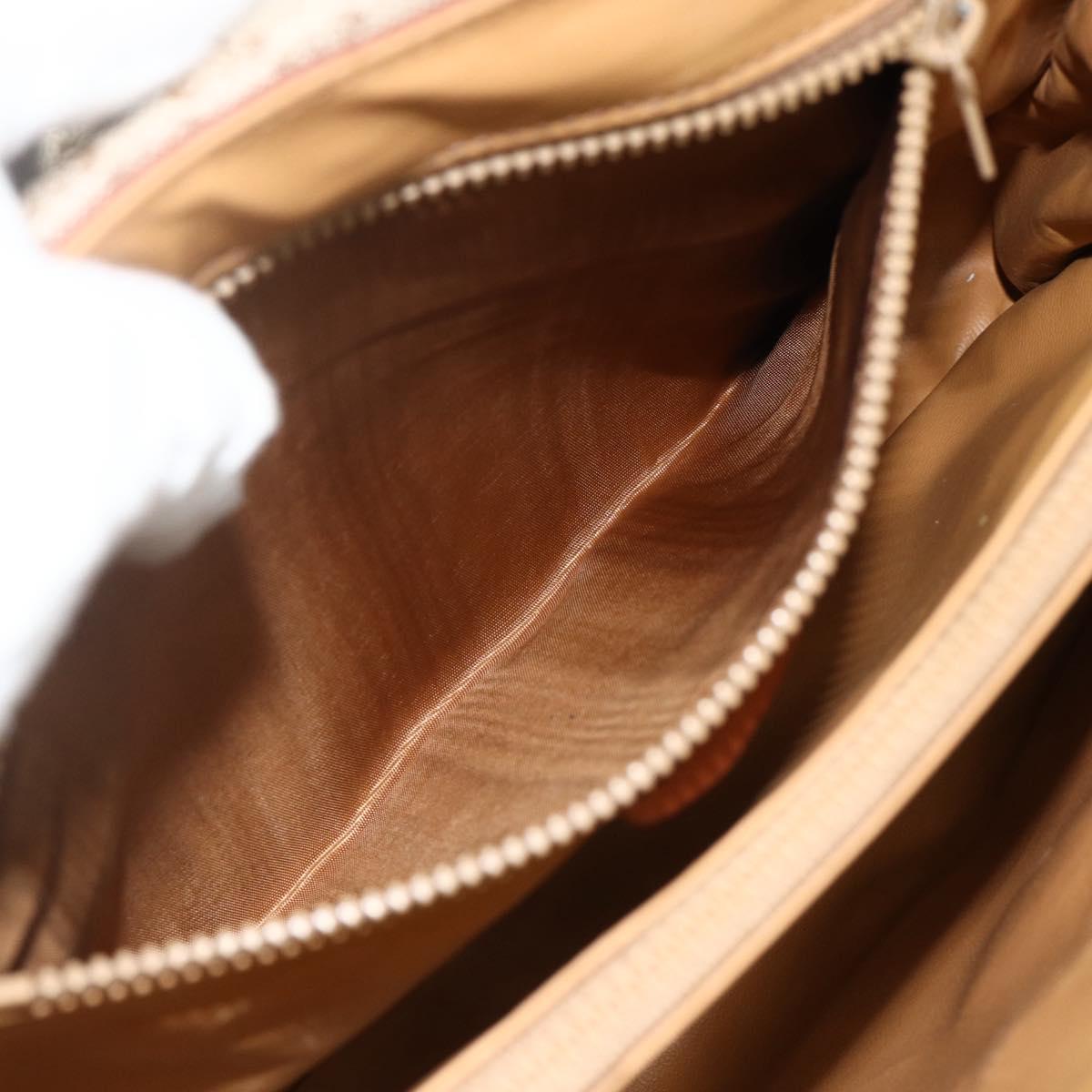 CELINE Macadam Canvas Hand Bag PVC Beige Gold Auth 179761