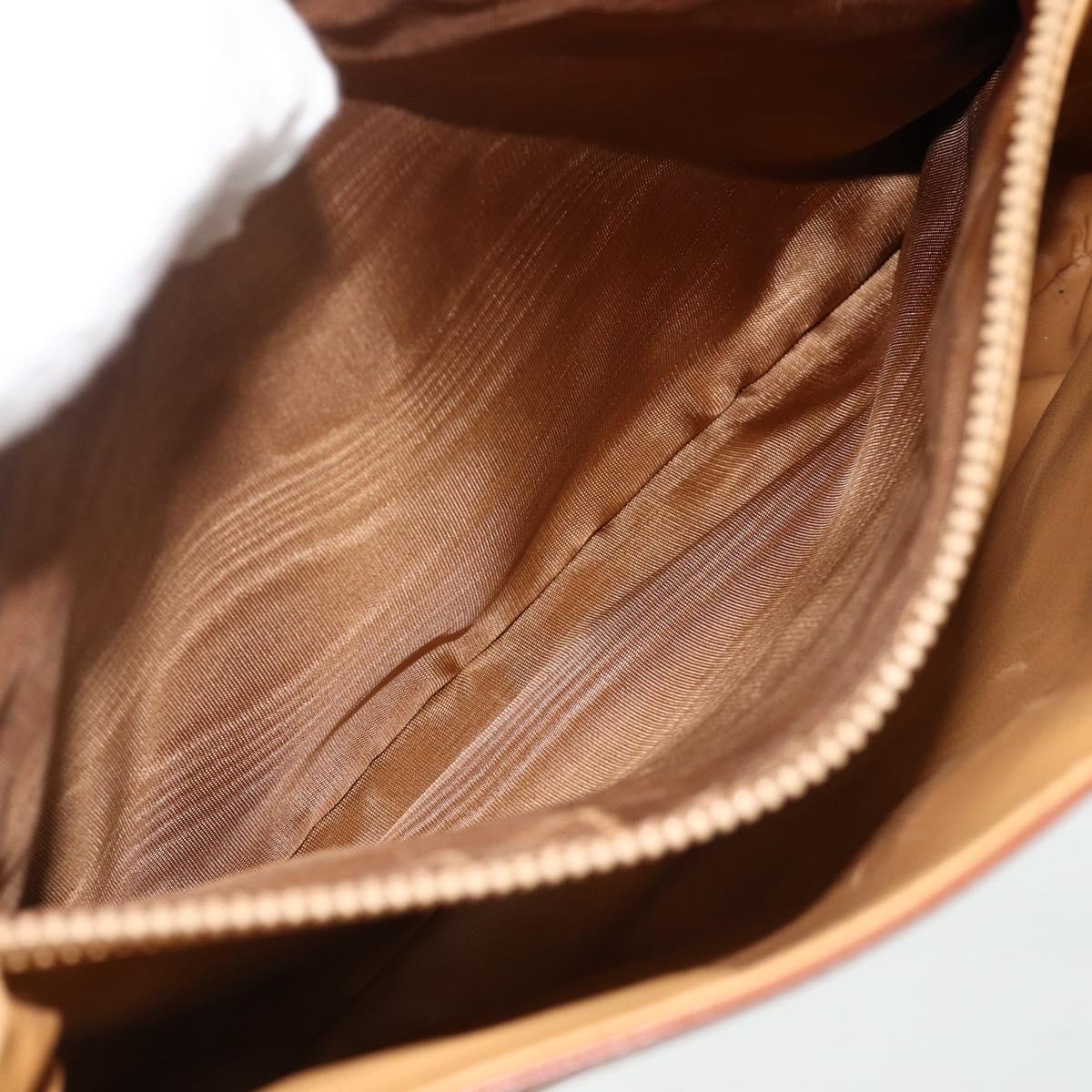 CELINE Macadam Canvas Hand Bag PVC Beige Gold Auth 179761