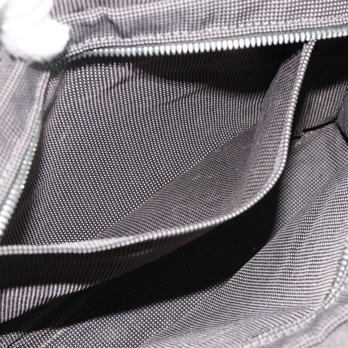 HERMES Her LinePM Hand Bag Canvas Gray Silver Auth 179763A