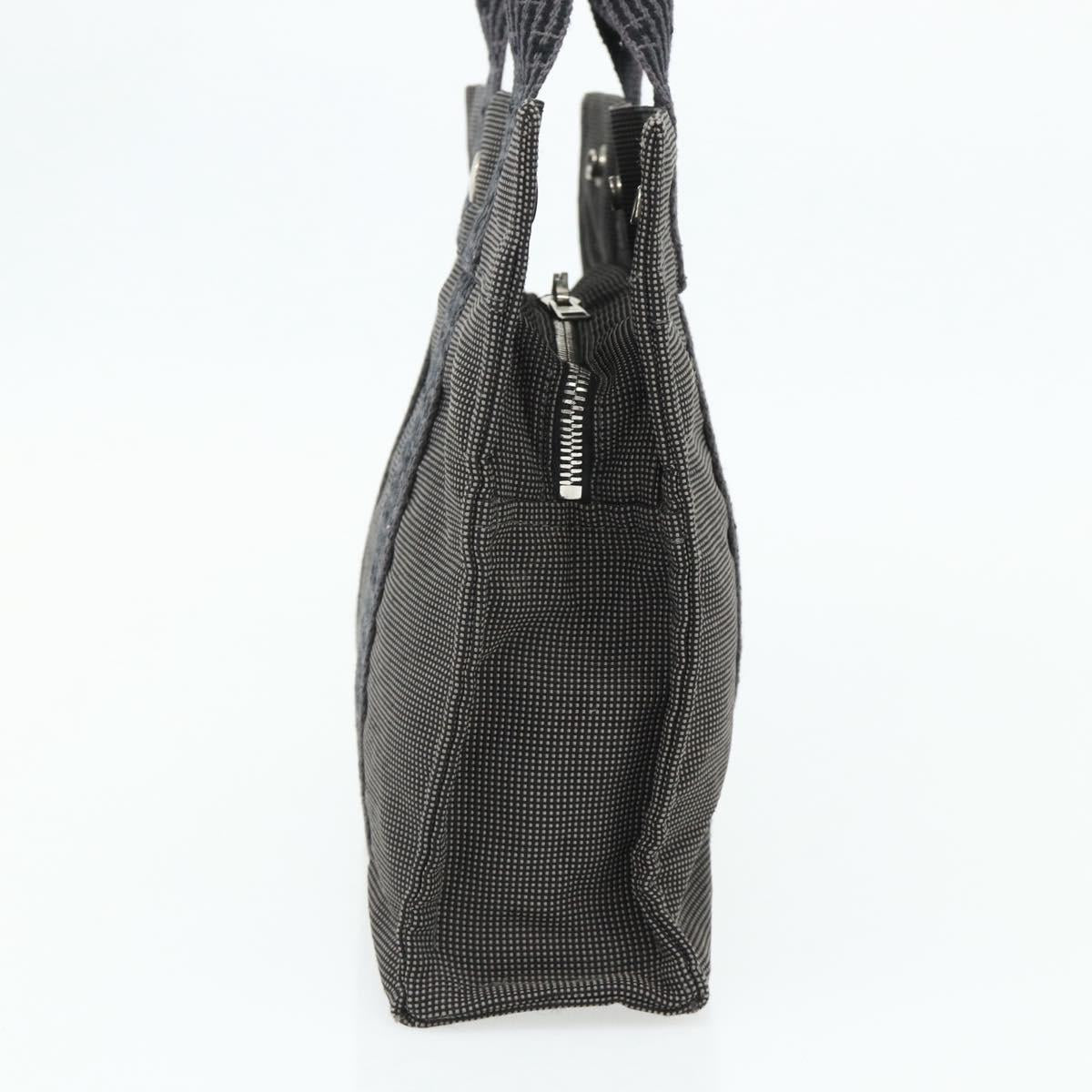 HERMES Her LinePM Hand Bag Canvas Gray Silver Auth 179763A