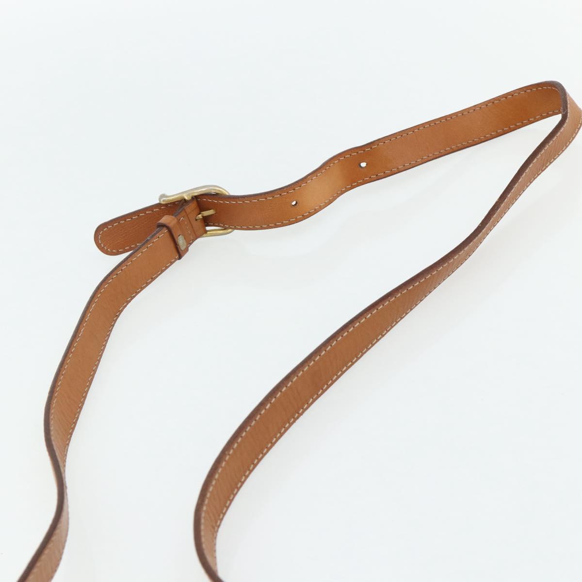 CELINE Macadam Canvas Shoulder Bag PVC Leather Brown Gold Auth 179765A
